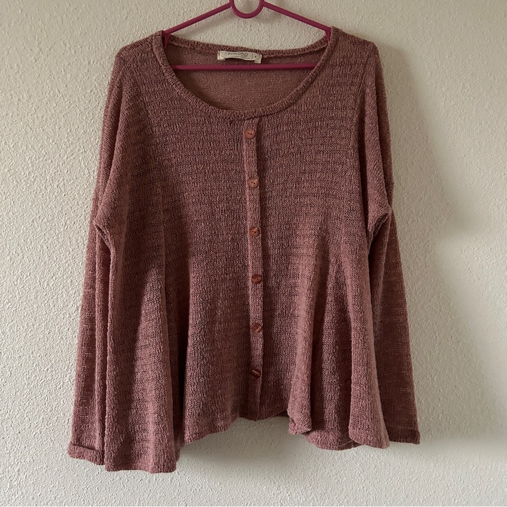 Rokoko USA Boho Cutesy Dainty Sheer Drop Shoulder Knit Sweater Women’s Small